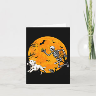 Carte Chien de squelette de Halloween pour femmes poursu