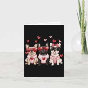 Carte Chien de taureau français Valentines Jour Coeur an