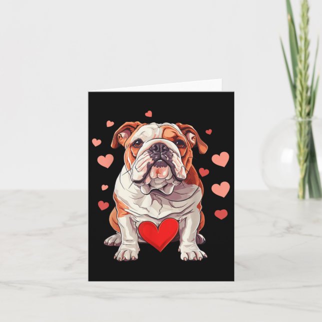 Carte Chien de taureau Valentines de jour Coeur animal c (Devant)