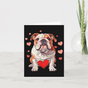 Carte Chien de taureau Valentines de jour Coeur animal c