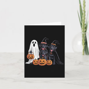 Carte Chien d'Halloween Black Labrador Lovers Citrouille