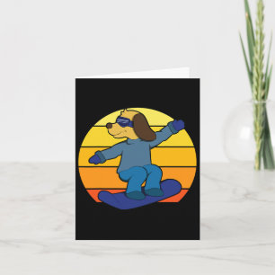 Carte Chien D'Hiver Sur Snowboard Snowboard Pour Hommes