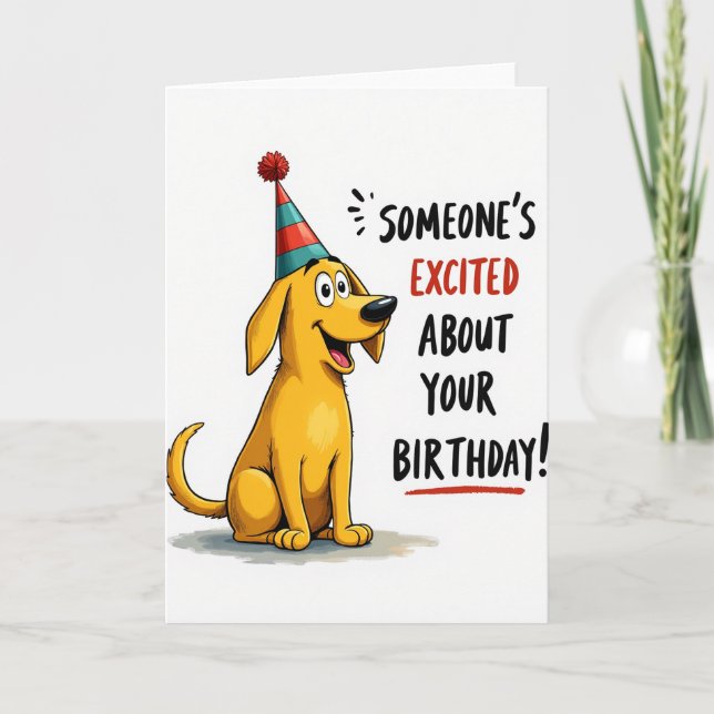 Carte Chien Doré Joyeux (Devant)
