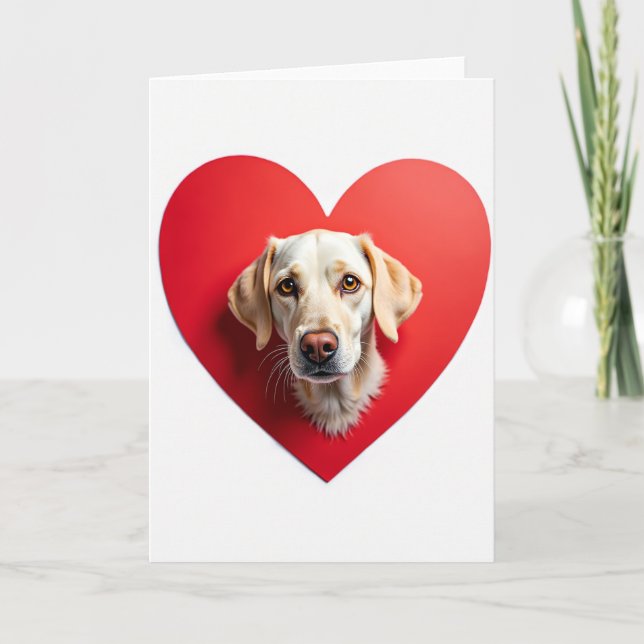 Carte Chien Doux Cœur (Devant)