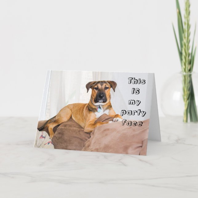 Carte Chien drôle C'est mon visage fête Anniversaire (Devant)