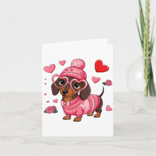 Carte Chien Drôle Dachshund Saint-Valentin Coeur Amoureu
