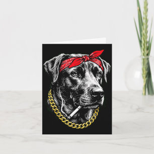 Carte Chien drôle fumant une cigarette labrador retrieve