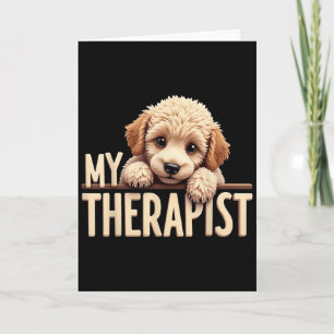 Carte Chien drôle Mon thérapeute Caniche Chien