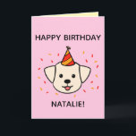 Carte Chien du Labrador | Anniversaire orange et rouge p<br><div class="desc">C'est un anniversaire ! Célébrez avec une belle carte de chien Labrador Retriever!</div>