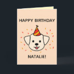 Carte Chien du Labrador | Anniversaire orange et rouge p<br><div class="desc">C'est un anniversaire ! Célébrez avec une belle carte de chien Labrador Retriever!</div>