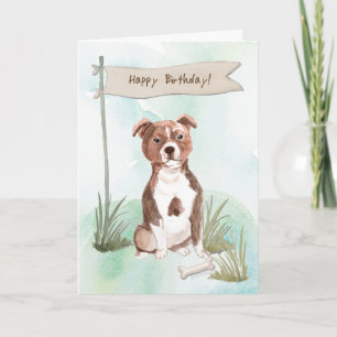 Carte Chien du Staffordshire Bull Terrier sous signe d'a