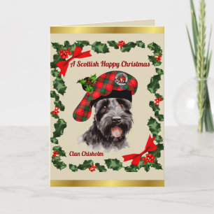 Carte Chien écossais de Chisholm Noël personnalisé