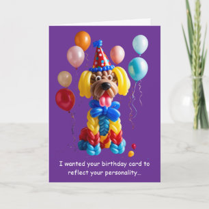 Carte Chien en Ballon Drôle Anniversaire Humour Amis