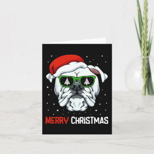 Carte Chien en blanc Joyeux Pajama de Noël Mignonne Chie