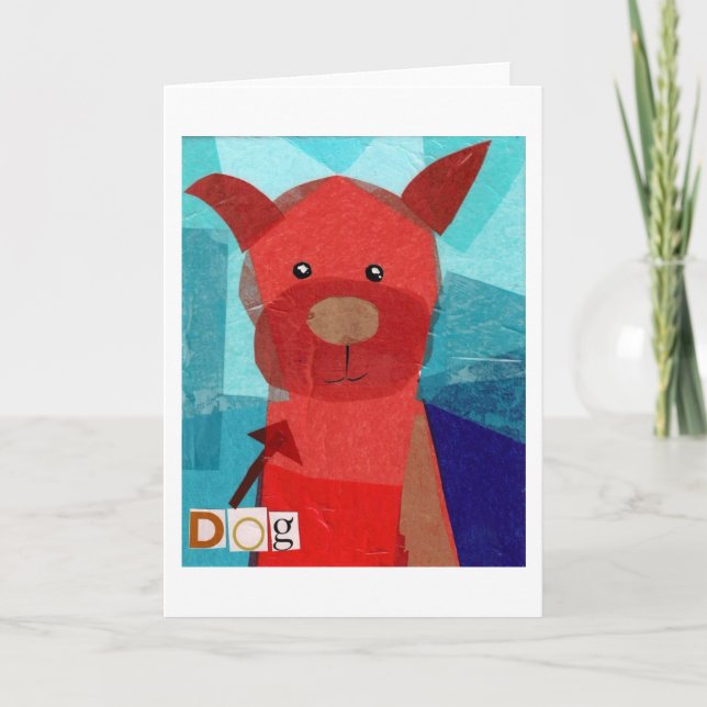 Carte Chien ! en bleu (Devant)