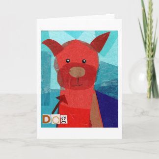 Carte Chien ! en bleu