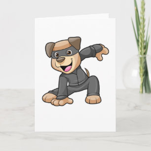 Carte Chien en costume de ninja
