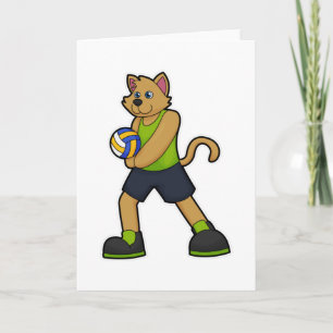 Carte Chien en joueur de volley-ball avec ballon de voll