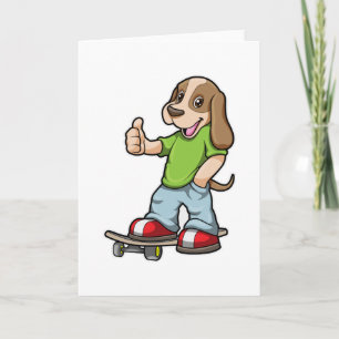Carte Chien en skater avec skateboard