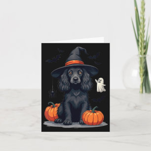 Carte Chien Épagneul Thématique Halloween Femme Noir