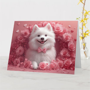 Carte Chien Esquimau Américain avec des Roses - Saint-Va