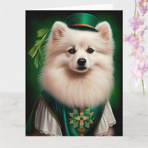 Carte Chien esquimau américain en tenue de la Saint-Patr