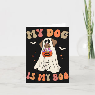 Carte Chien est Boo Fantôme Épouvantable Halloween Amour