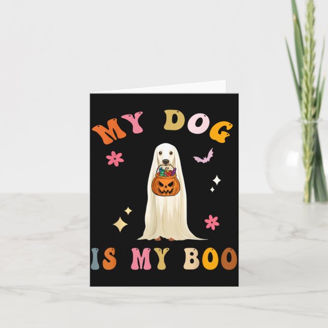 Carte Chien est Boo_ Mignon Groovy Épouvantable Chien de (Devant)