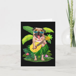 Carte Chien et amp Carlin hawaïen; Ananas Ukulele Summer