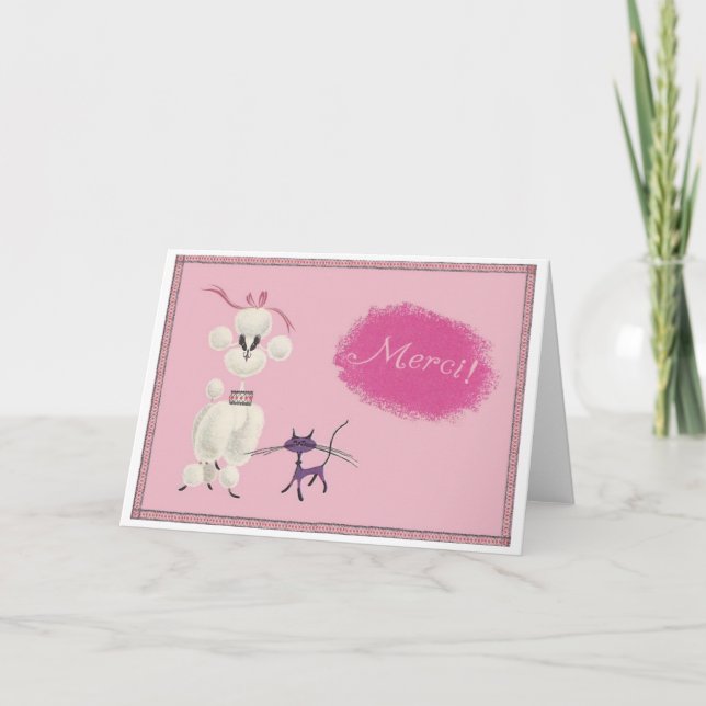 Carte Chien et Chat disent "Merci !" (Devant)