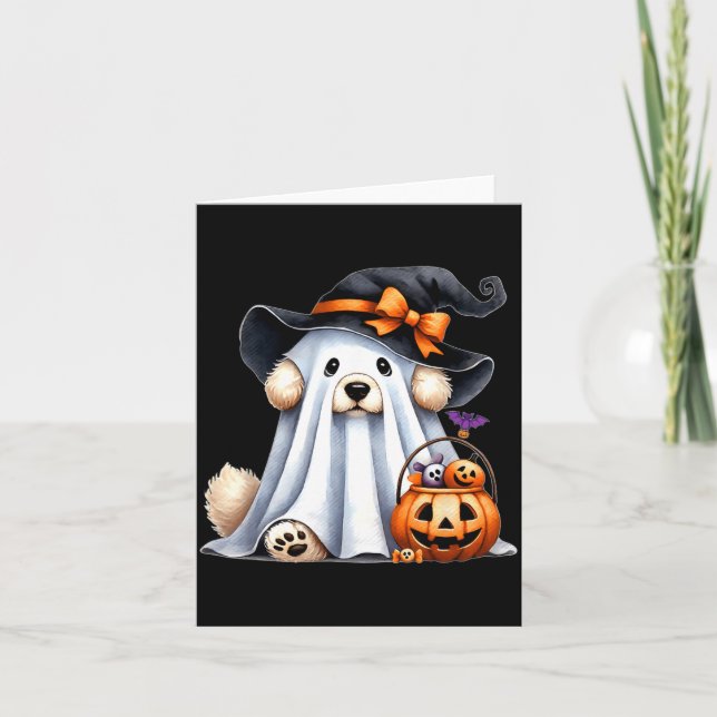 Carte Chien fantôme d'Halloween (Devant)