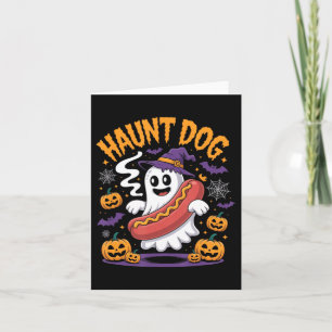 Carte Chien fantôme Hotdog Halloween Drôle Épouvantable