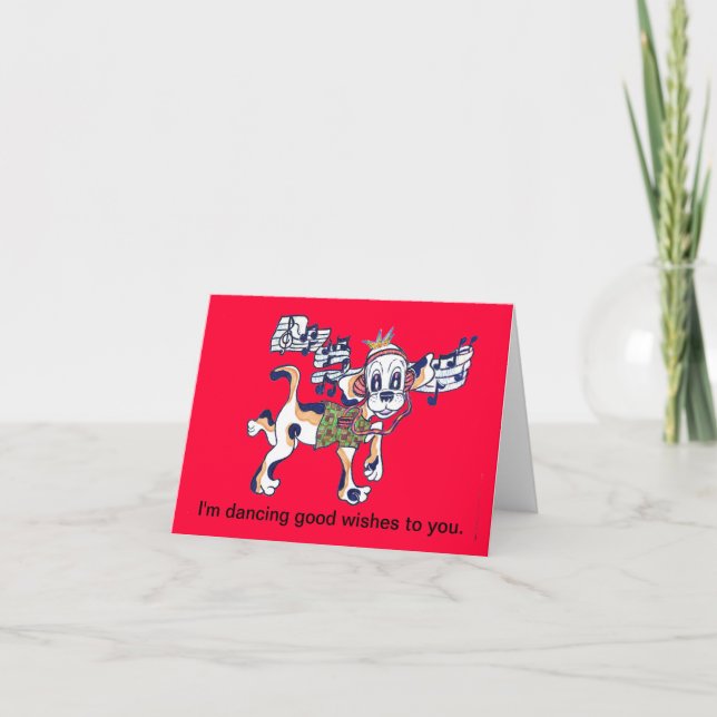 Carte Chien frais le beagle de danse (Devant)