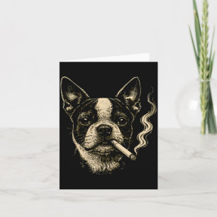 Carte Chien fumant une cigarette drôle de mème de Boston