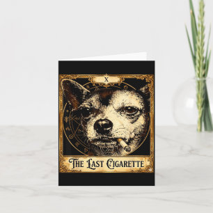 Carte Chien fumant une cigarette mème drôle de chihuahua