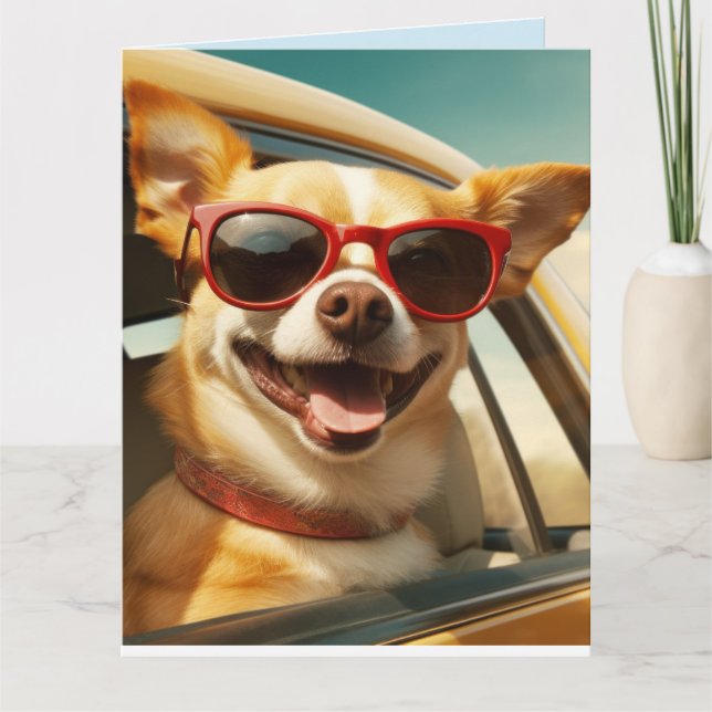 CARTE CHIEN FUNNY BANNITHDAY GREETING CARD (Devant)
