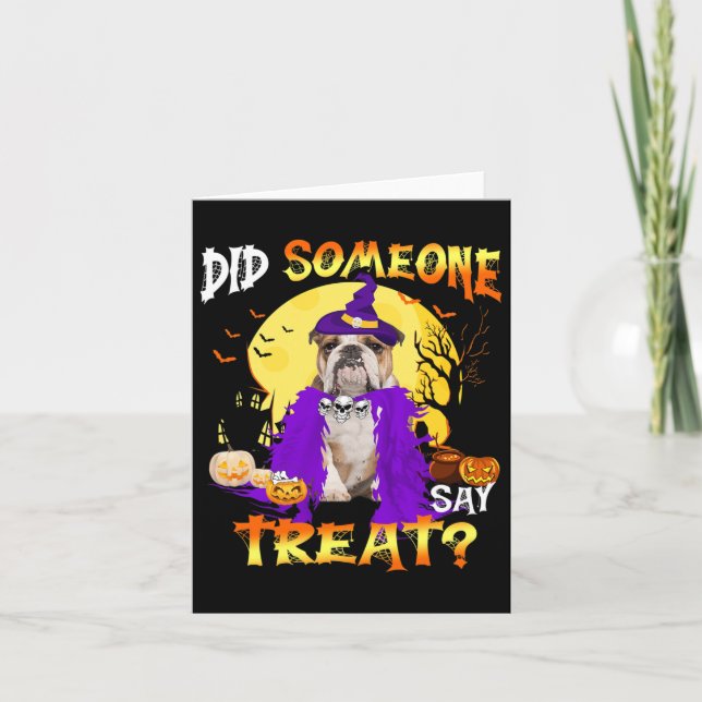 Carte Chien Halloween Quelqu'un a dit friandise  (Devant)