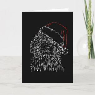 Carte Chien Havanais Chapeau de Père Noël
