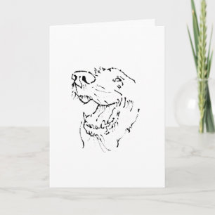 Carte Chien Heureux Retriever Doré, Illustration à l'enc