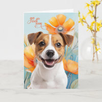 Chien Jack Russell Fleurs de Pavot Orange Prompt r