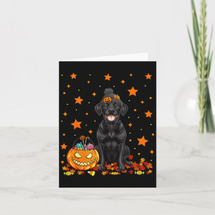 Carte Chien Labrador Noir Et Bonbon Citrouille Drôle