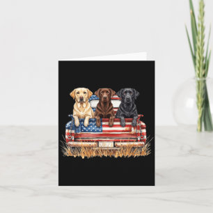Carte Chien labrador patriotique drapeau américain camio