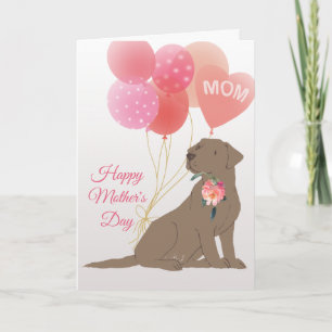 Carte Chien Labrador Retriever Chocolat de la Fête des M