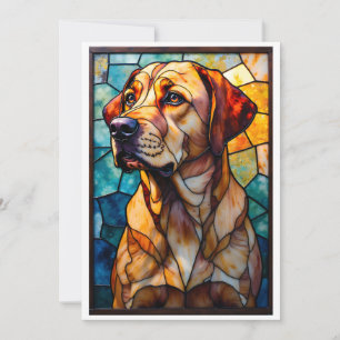 Carte Chien Labrador Retriever de style vitrail plat
