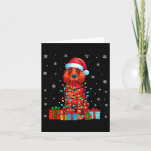 Carte Chien Luminaire de Noël moche Noël Chapeau irlanda