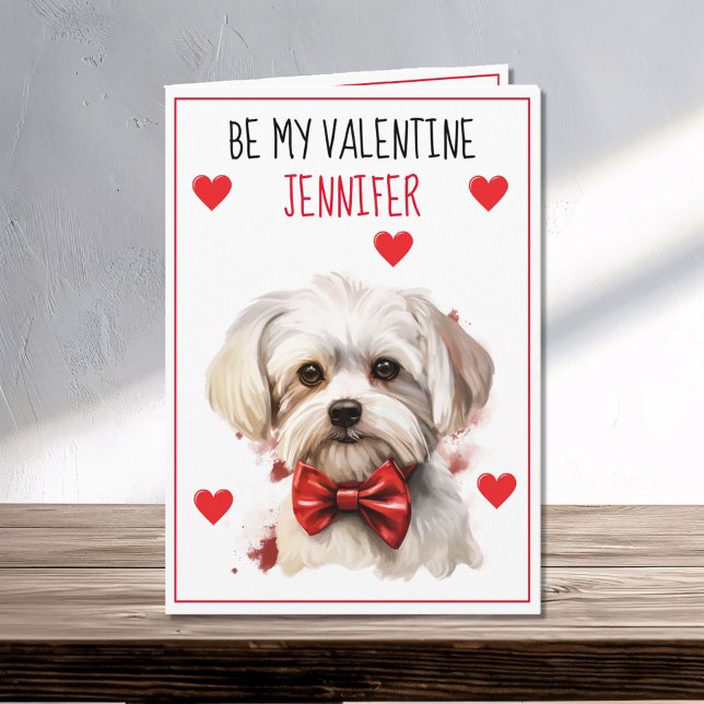 Carte Chien maltais Je t'ai malmenée Valentine (Créateur téléchargé)