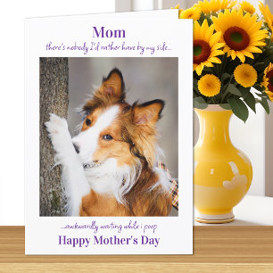 Carte Chien Maman Drôle Fête des Mères Mignonne Chien Po