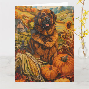 Carte Chien Mastiff Tibétain Récolte d'Automne Action de