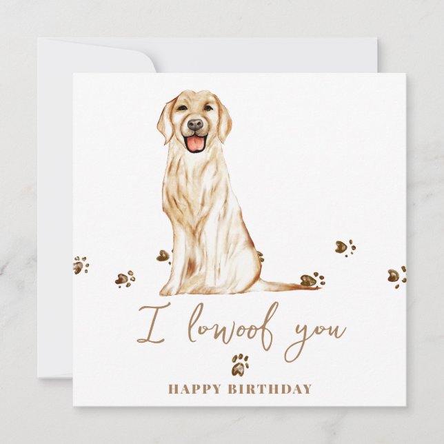 Carte Chien Mère Retriever Doré Anniversaire Animaux de  (Devant)