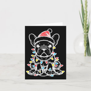 Carte Chien mignon de Noël Chien français Chien en en ta